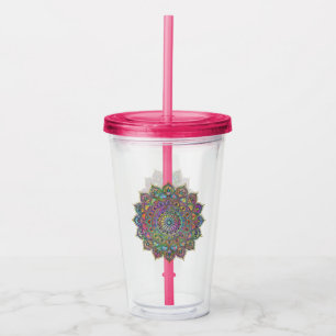 Classy Colorful Mandala India Style 1 Acryltrinkbecher