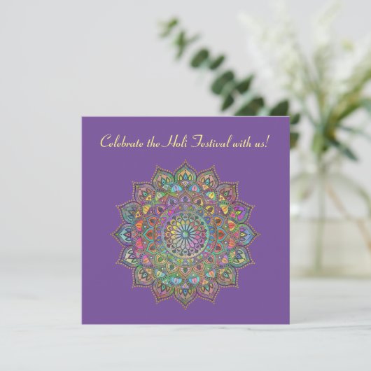 Classy Colorful Mandala India Style 1 Einladung (Stehend Vorderseite)