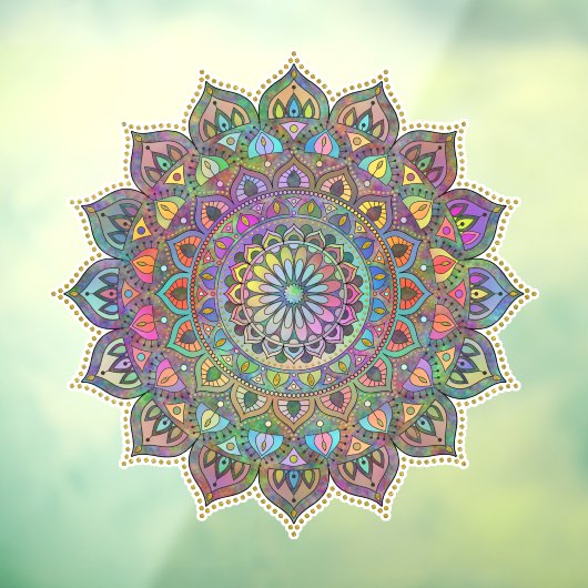 Classy Colorful Mandala India Style 1 Fensteraufkleber (Blatt 3)