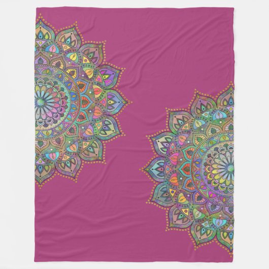 Classy Colorful Mandala India Style 1 Fleecedecke (Vorderseite)