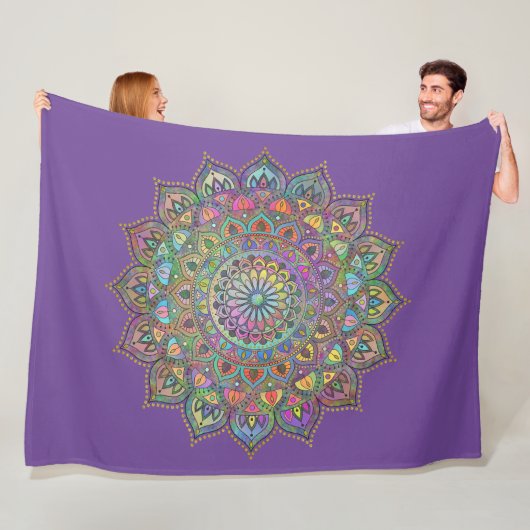 Classy Colorful Mandala India Style 1 Fleecedecke (Beispiel)