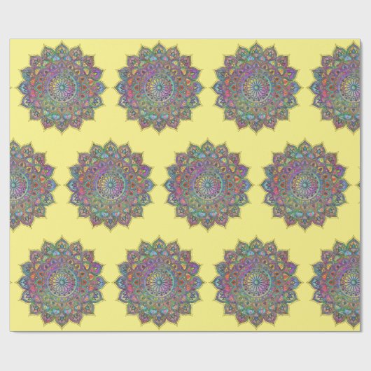 Classy Colorful Mandala India Style 1 Geschenkpapier (Flach)