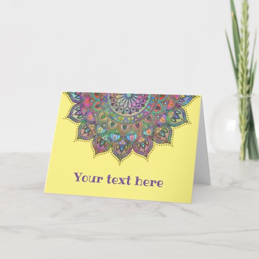 Classy Colorful Mandala India Style 1 Karte (Vorderseite)