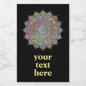 Classy Colorful Mandala India Style 1 Lebensmitteletikett (Einzelnes Label)