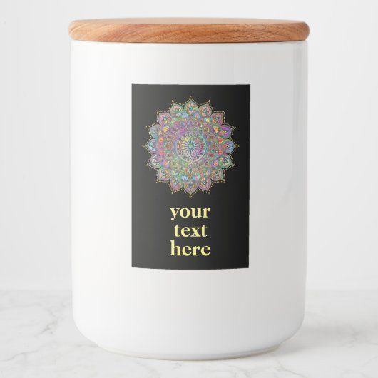 Classy Colorful Mandala India Style 1 Lebensmitteletikett (Vorderseite)
