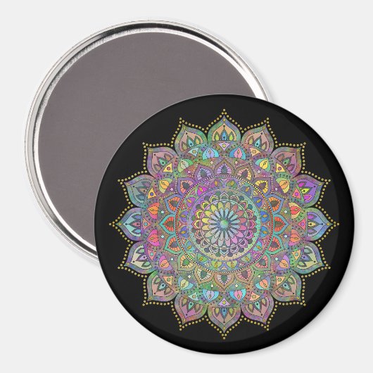 Classy Colorful Mandala India Style 1 Magnet (Vorderseite/Rückseite)