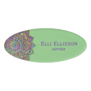 Classy Colorful Mandala India Style 1 Namenschild