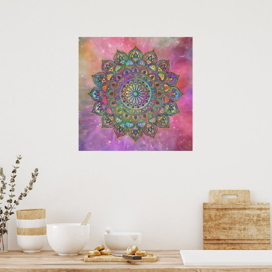 Classy Colorful Mandala India Style 1 Poster (Küche)