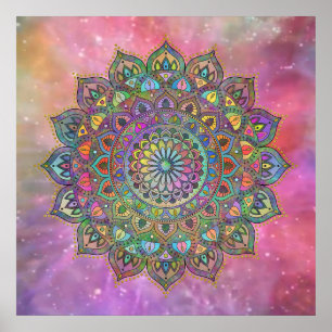 Classy Colorful Mandala India Style 1 Poster