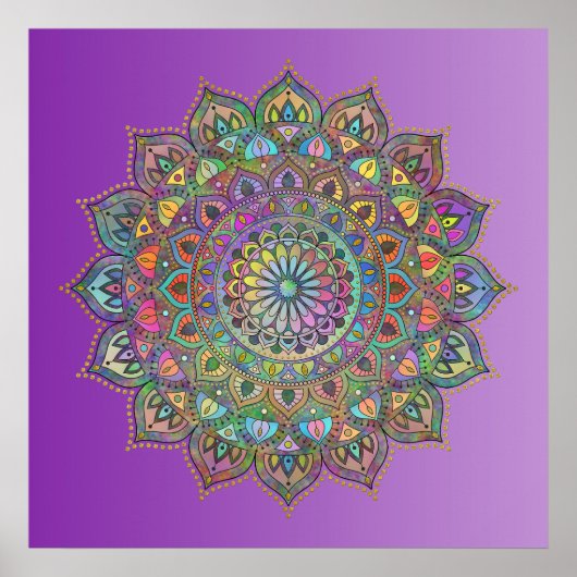 Classy Colorful Mandala India Style 1 Poster (Vorne)