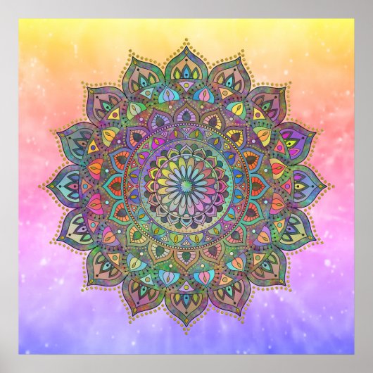 Classy Colorful Mandala India Style 1 Poster (Vorne)