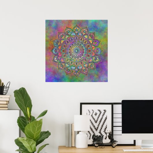 Classy Colorful Mandala India Style 1 Poster (Heimbüro)