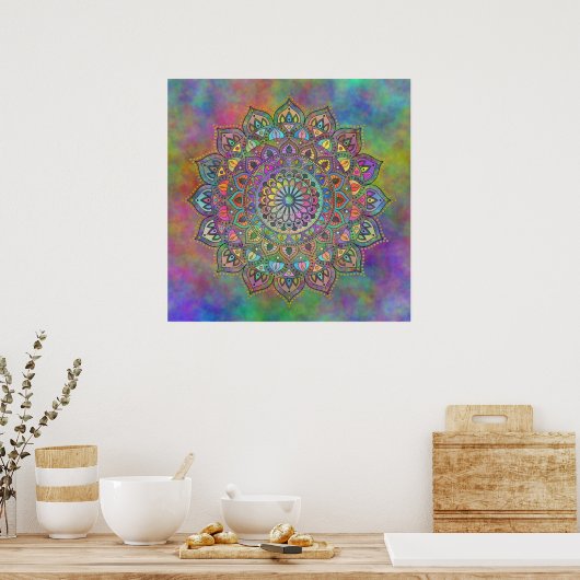Classy Colorful Mandala India Style 1 Poster (Küche)