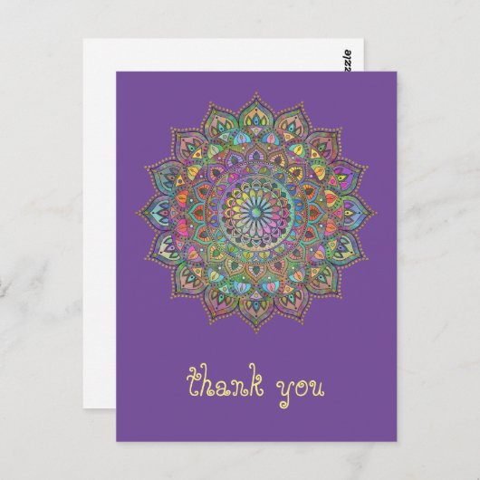 Classy Colorful Mandala India Style 1 Postkarte (Vorne/Hinten)