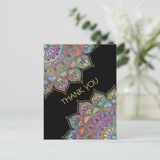 Classy Colorful Mandala India Style 1 Postkarte (Stehend Vorderseite)