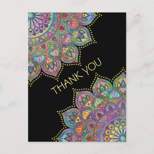 Classy Colorful Mandala India Style 1 Postkarte (Vorderseite)