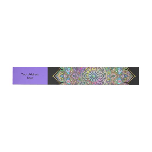 Classy Colorful Mandala India Style 1 Rundum-Adressaufkleber (Person)