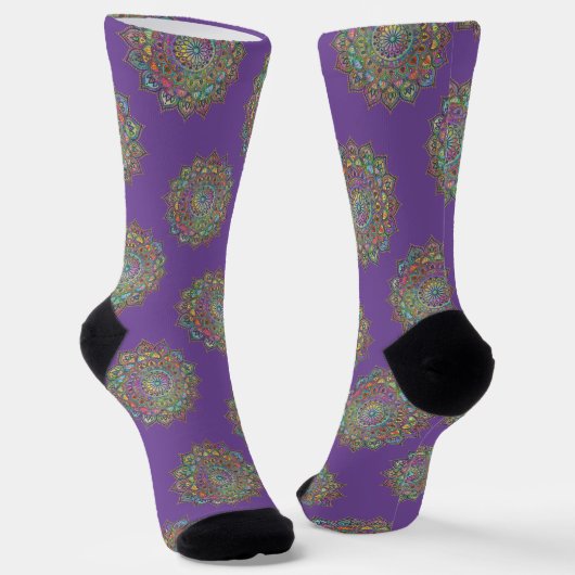 Classy Colorful Mandala India Style 1 Socken (Gewinkelt)