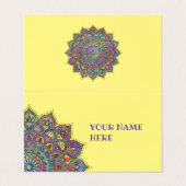 Classy Colorful Mandala India Style 1 Visitenkarten (Außenseite Aufgefaltet)