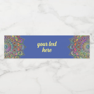 Classy Colorful Mandala India Style 1 Wasserflaschenetikett