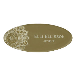 Classy Colorful Mandala India Style 4 Namenschild