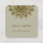 Classy Colorful Mandala India Style 4 Quadratische Visitenkarte (Rückseite)