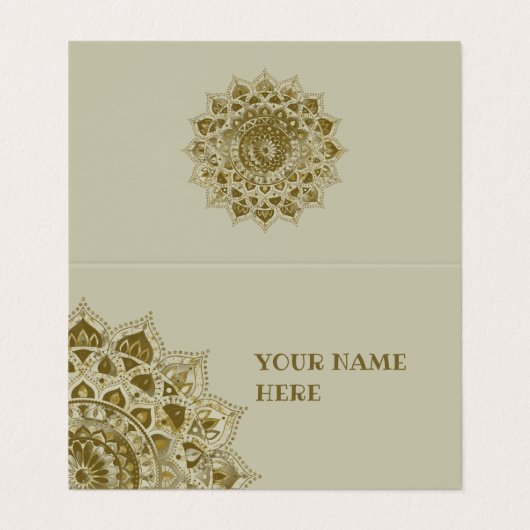 Classy Colorful Mandala India Style 4 Visitenkarten (Außenseite Aufgefaltet)