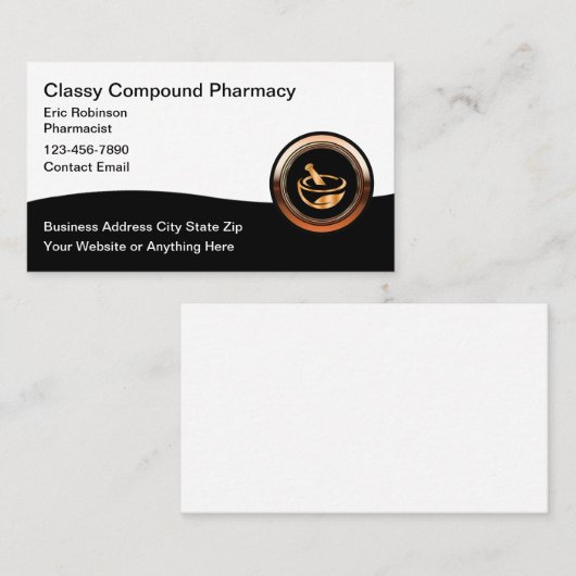 Classy Compound Pharmacy Business Cards Visitenkarte (Vorne/Hinten)