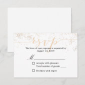 Classy Confetti Dots Script Wedding RSVP Karte (Vorne/Hinten)