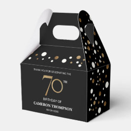 Classy Confetti Gold Black 70. Geburtstag Geschenkschachtel