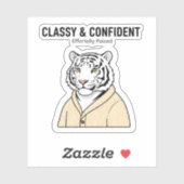 Classy Confident Tiger Sticker – Chill Animal (Blatt)