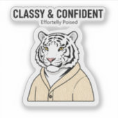 Classy Confident Tiger Sticker – Chill Animal  (Vorderseite)