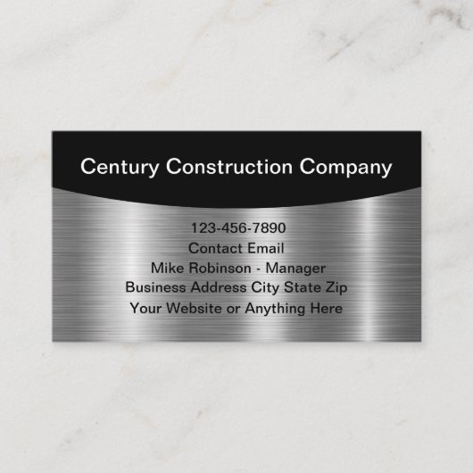 Classy Cool Construction Business Profile Cards Visitenkarte (Vorderseite)