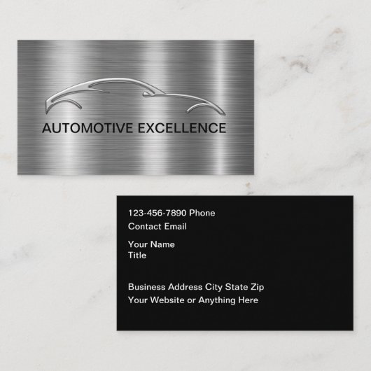 Classy Cool Sleek Modern Automotive Business Cards Visitenkarte (Vorne/Hinten)