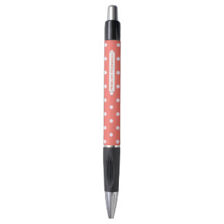 Classy Coral Polka Dot Muster mit dem Namen Pen Kugelschreiber