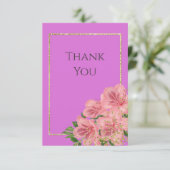  Classy Corner Floral & Glitzer Confetti Geburtsta Dankeskarte (Stehend Vorderseite)