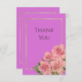 Classy Corner Floral & Glitzer Confetti Geburtsta Dankeskarte (Vorne/Hinten)