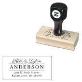 Classy Couple Elegant Monogram Rücksendeadresse Gummistempel (Stempel)