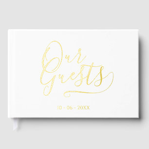 Classy Couple Initials Wedding Date Year Gold Gästebuch