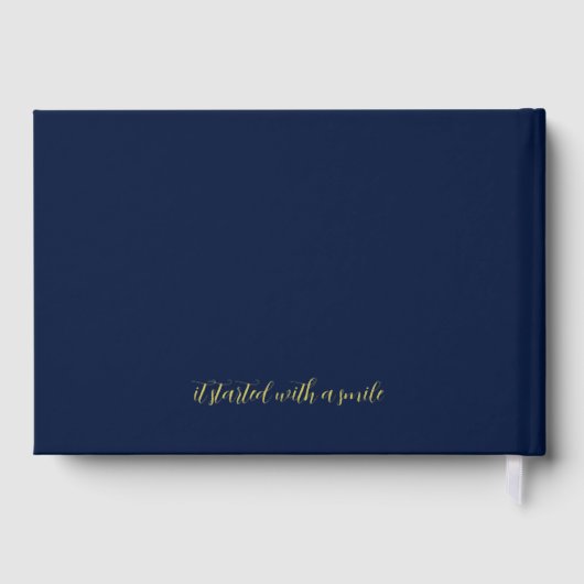 Classy Couple Initials Wedding Date Year Gold Gästebuch (Rückseite)