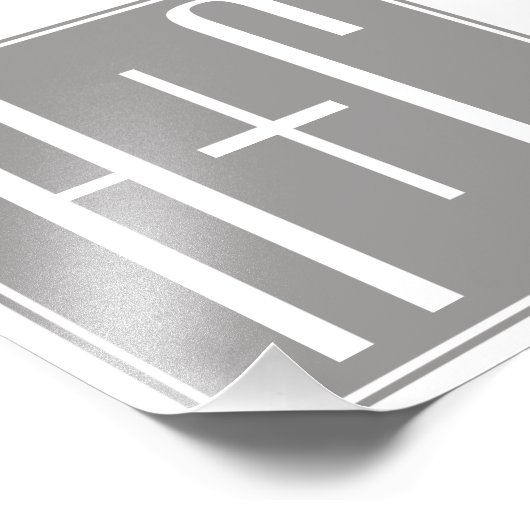 Classy Couples Initails | Weiß und Grau Fotodruck (Ecke)