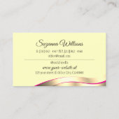 Classy Cream Wavy Gold Dekoration mit Markenlogo Visitenkarte (Rückseite)