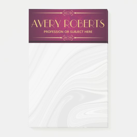 Classy crimson mandala Eleganter Luxus Post-it Klebezettel (Vorderseite)