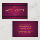 Classy crimson mandala Ornament Elegant geometrisc Visitenkarte (Vorne/Hinten)