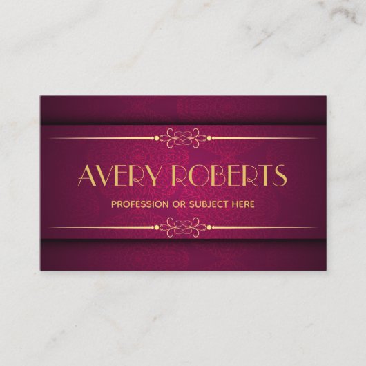 Classy crimson mandala Ornament Elegant geometrisc Visitenkarte (Vorderseite)