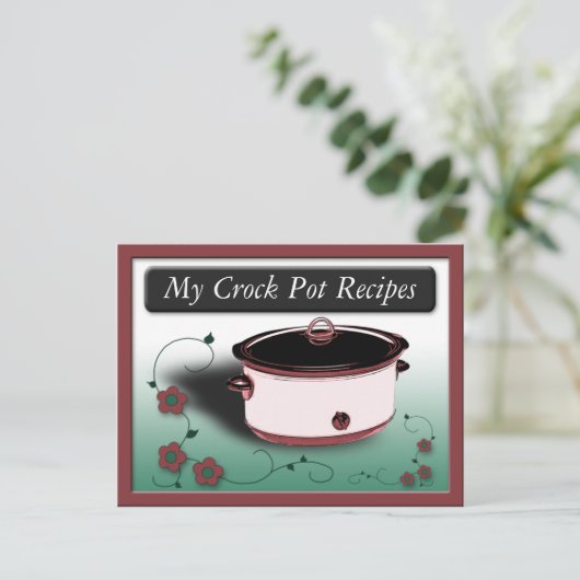 Classy Crock Pot Recipe Cards Postkarte (Stehend Vorderseite)