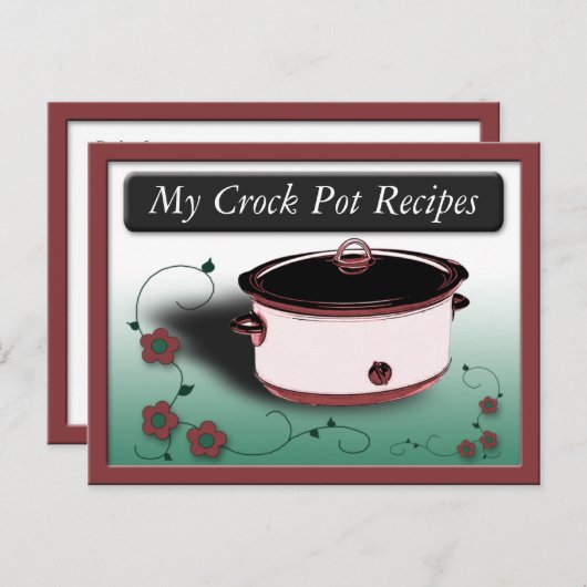 Classy Crock Pot Recipe Cards Postkarte (Vorne/Hinten)