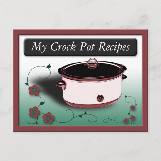 Classy Crock Pot Recipe Cards Postkarte (Vorderseite)