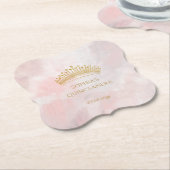 Classy Crown Pink Quinceanera Party Custom Untersetzer (angewinkelt)