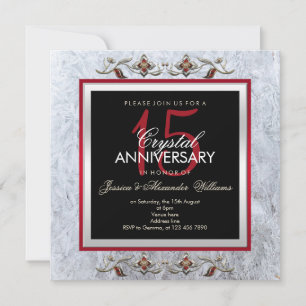 Classy Crystal & Gems 15. Hochzeitstag Einladung